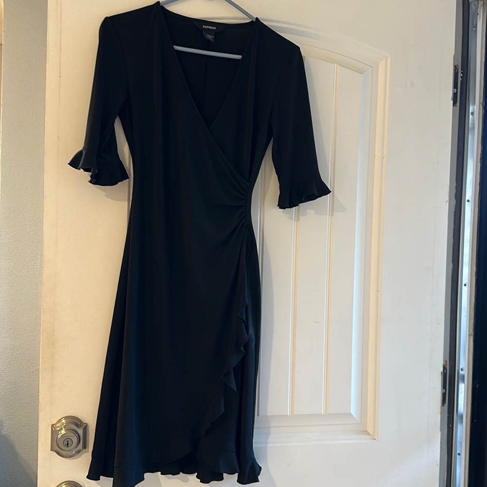 Express Women's black  Wrap Midi Dress Size 1/2